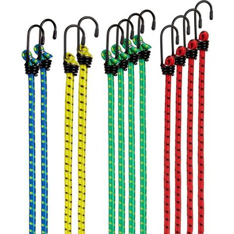 CORDA FUNE ELASTICA PORTAPACCHI RESISTENTE CON GANCI 2 PEZZI (31489V) MM Ø8X1500 (26949) (1/5)