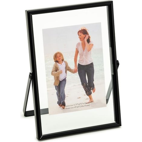 Cadre flottant noir avec étagères verticales, cadre photo de table, panneau suspendu noir, adapté pour menu/mariage, fête, décoration de cérémonie (1/5)