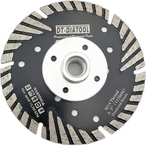 Stück – Diamanttrennscheibe – Sägeblatt – Schneiden und Schleifen von Beton, Marmor, Granit – Trocken- und Nassbearbeitung – Grau – 115 x 2,4 mm (1/5)
