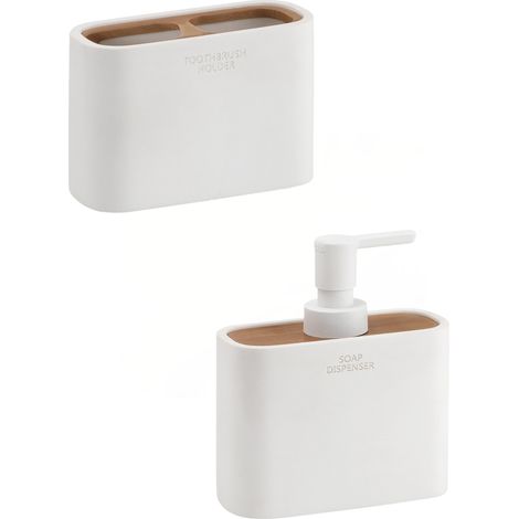 Set portaspazzolini/dosasapone d' appoggio GEDY linea Ninfea bianco matt (1/5)