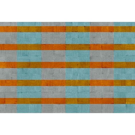 Papier peint panoramique à rayures original Tapisserie panoramique imitiation bois pour bureau Papiers peints panoramiques multicolores (1/3)