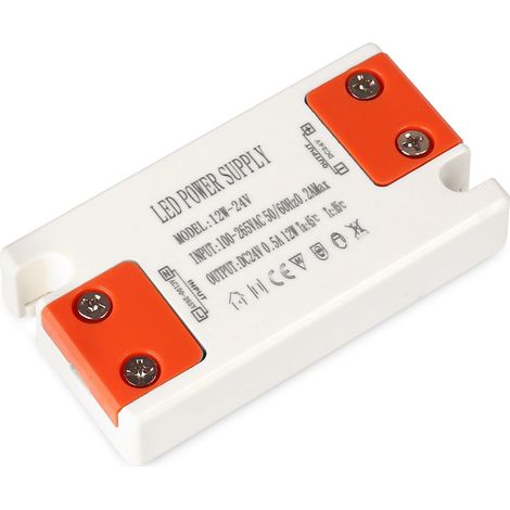 220V 24V 12W 0,5A LED Transformateur Ultra Fin Pour Eclairage LED Petit Convertisseur Alimentation LED Driver à Tension Constante LED Transfo 24V AC/DC Gain de Place Alim Pour Spot Ruban LEDs (1/5)