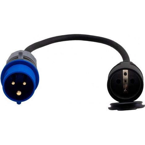 Camping-Reduzierstück - Stecker 16A/3P + OW 3x2,5mm2 0,5m + Gummibuchse F7.0121 (1/2)