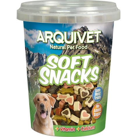 ARQUIVET Soft Snacks - Mix ossicini i e cuoricini - 300 gr - Snack per cani a forma di cuore - Snack per cani - Alimento complementare (1/4)