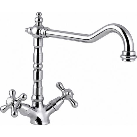 Meuble-lavabo avec bec haut en chrome baroque Piralla Rubinetteria Sofia 0SF00104B17  Chromé
