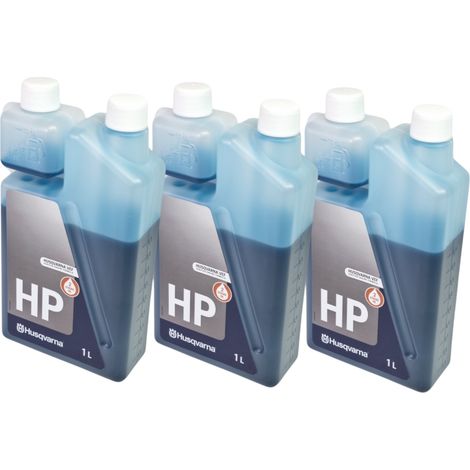 Husqvarna 3x HP Zweitakt Öl 1 Liter ( 3x 587808511 ) - 2 Stroke Oil - Verschleißverringerrung durch spezielle Additive