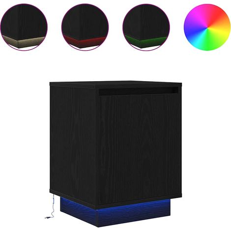 Maison Exclusive - Nachttisch mit LED-Leuchten Schwarz 38x34x50 c