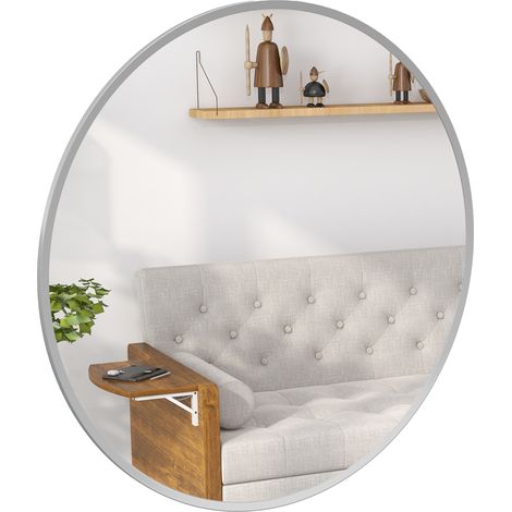 Specchio da parete, design moderno, 61 x 61 cm, argento (1/5)