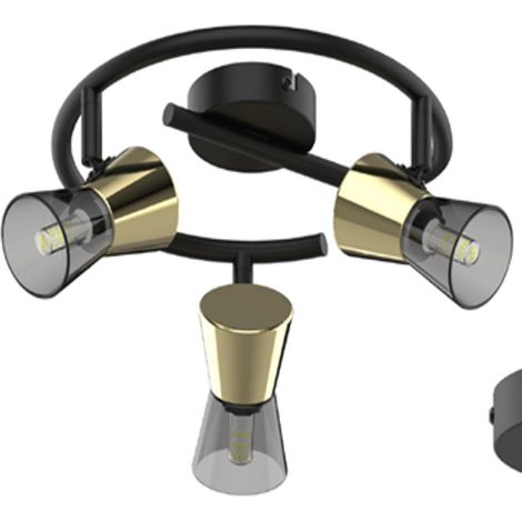 Plafonnier noir/or CENTO 3xG9 Zuma Line TK220532