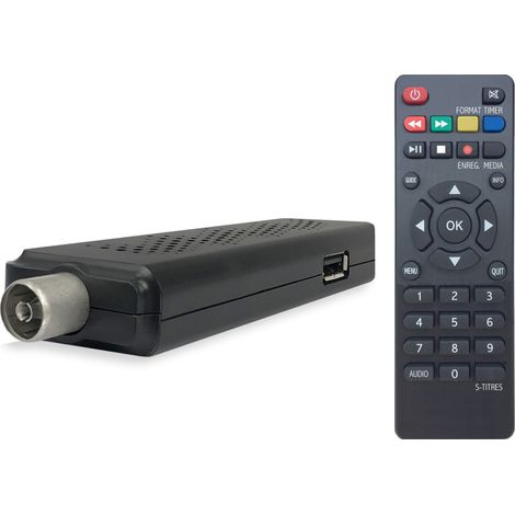 Récepteur TNT HD Mini – Cordon HDMI – 230 V – Fonction Time Shift – Audio Dolby Digital – Installation rapide – Servimat (1/7)