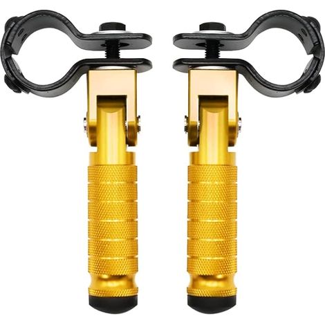 Piezas en forma de cuña para pedales de motocicleta, juego de pedales plegables universales de 2 piezas para motocicleta, accesorios de aleación de aluminio para motocicleta, pedales (dorados). (1/5)