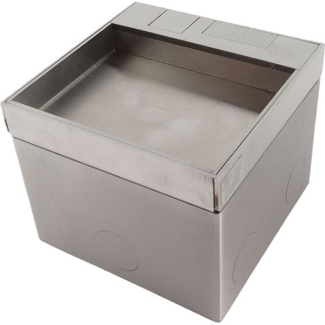 Prise de courant encastrée au sol en acier inoxydable et polycarbonate, élégante et étanche. (1/5)