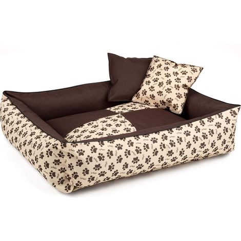 2en1, Brun/Beige, L env. 80x65 cm, Panier Corbeille, lit pour Chien, Coussin de Chien (1/5)