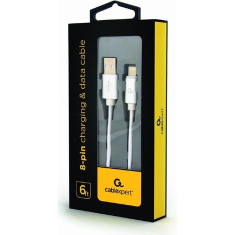 CABLE TRENZADO DE ALGODON GEMBIRD 8 PINES CONECTORES METÁLICOS, 1,8 M