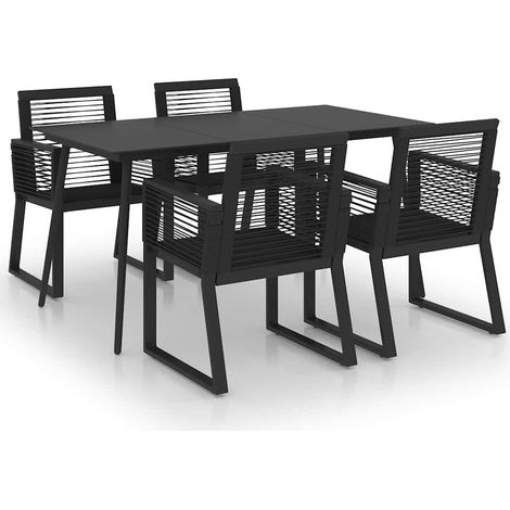 Maison Exclusive - Set da Pranzo da Giardino 5 pz in Rattan PVC Nero (1/5)