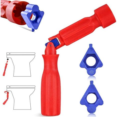 Clé pour siège de toilette, outil de serrage pour siège de toilette, outils de plomberie, kit d'installation pour plombier, clé de montage et de démontage. (1/4)