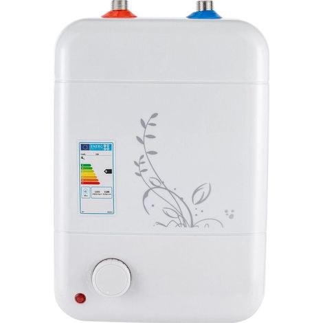 8L Kleiner druckfester Warmwasserspeicher, 1500W Untertischspeicher, kleiner Boiler, kleiner elektrischer Speicher, Plug and Play Temperatur einstellbar, für Küchenspüle, Bad , Waschbecken (1/5)