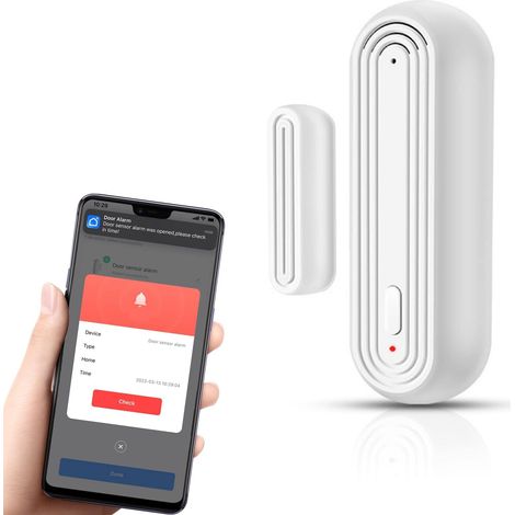 Allarme wireless Tuya Smart WiFi per porte e finestre, compatibile con Alexa e Google Assistant, adatto per porte, finestre e armadi, casa e ufficio.