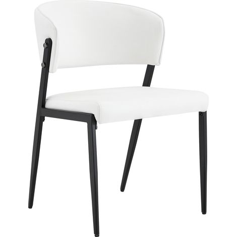 Juego de 2 sillas de comedor modernas tapizadas con estructura metálica blanca HOMVRA (1/5)