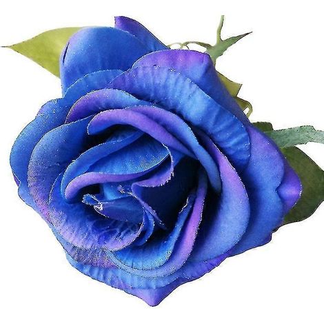 Roses artificielles en tissu, fausses roses, accessoires de décoration pour fêtes, mariages et maison (bleues) (1/5)