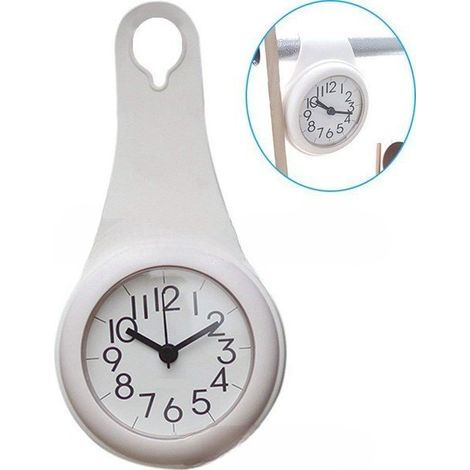 Lautloser Badezimmerwecker – Saugnapf – Kreativer Mini-Wecker – Weiß (1/5)