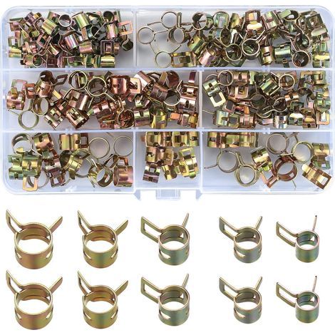 150 Pieces Spring Hose Clamps, Spring Clips, Hose Clamps, Adjustable Spring Clip Clamps for Hoses and Hoses - 6mm/7mm/8mm/9mm/10mm (1/5)