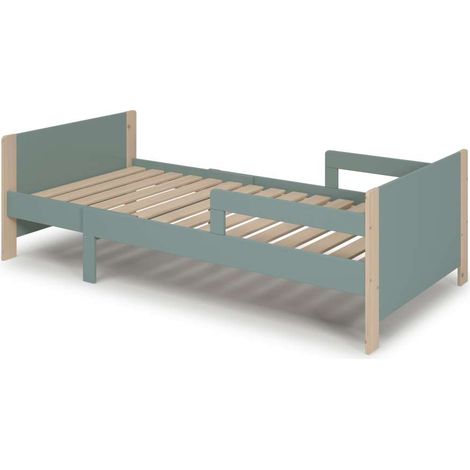 Cama juvenil extensible Amir acabado verde petroleo/cera blanca, 60cm(alto) 98.2m(ancho) 144.2/194.2cm(fondo) (1/5)