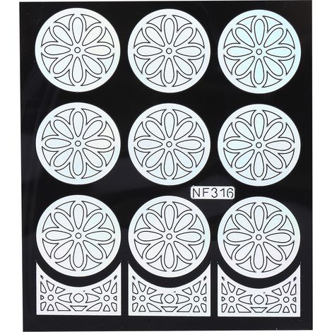 Autocollants Stencil Fleur Nail Art NF316 - Décalcomanies Manucure Gabarit Florale pour Ongles (1/3)
