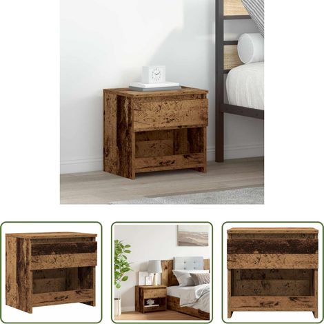 Holzwerkstoff - Nachttisch Altholz-Optik 40x30x39 cm Holzwerkstoff (1/5)