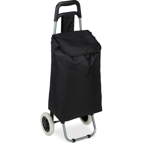 Relaxdays – Chariot de courses pliable 28 L – Sac amovible – Roulettes – Dimensions H x L x P : 92,5 x 42 x 28 cm – Charge max 15 kg – Châssis léger
