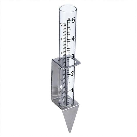 Pluviomètre de 12,7 cm (5 pouces) avec tube et support 2 en 1 en acier inoxydable (1/5)