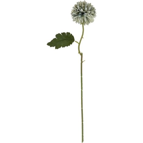 Short Chrysanthemum Stem - Plastic - H38 cm - Pale Green/Blue