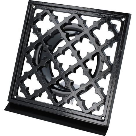 Lüftungsgitter Antik Design eckig Außenwandgitter Insektenschutz Schwarz 125mm