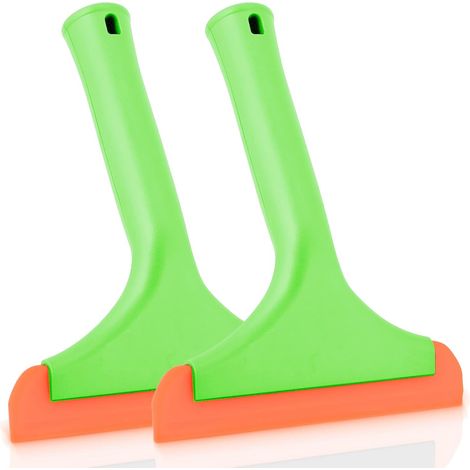 Grattoir à vitres avec manche, raclette en caoutchouc souple, grattoir de douche, pour vitres, miroirs, vitres de voiture, salle de bain, 15 cm