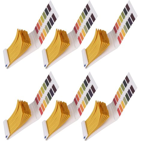 Papiers de test de pH 1-14 Papiers de test universels Papiers de tournesol pour le sol, l'eau, la salive, les cosmétiques, les aliments pour animaux et les tests de pH des aliments (paquet de 6, 480 b