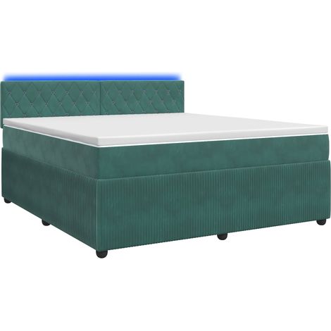 Maison Exclusive - Letto box spring con materasso Verde Scuro 140 x 200 cm Velluto (1/5)