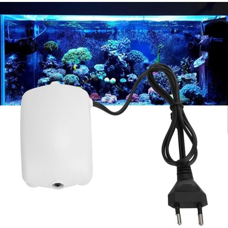 Pompe à oxygène aquarium ultra-silencieuse avec pierre d'aération, tube et valve anti-retour - Ensemble complet pour 1 pompe, 1 pierre, 1 tuyau (90-100cm), 1 valve bleue - Matériel plastique 158g 10.6