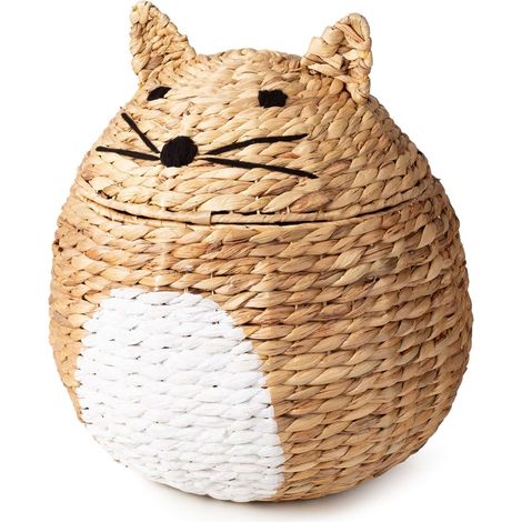 Panier de rangement enfant en jacinthe d’eau Noah - COMPACTOR - 40 x 40 x H.43 CM - Naturel (1/5)