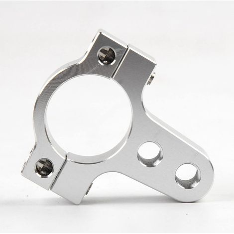 27 mm Aluminium-Lenkungsdämpfer-Gabelrahmenhalterung, Montagehalterung für Fahrradmodifikationen, Silber