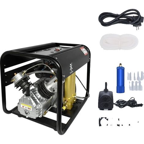 Compresor de aire con sistema de filtro de doble tanque para buceo, apagado automático, alto rendimiento, capacidad de llenado de 0 a 6,8 L, 220 V (1/2)
