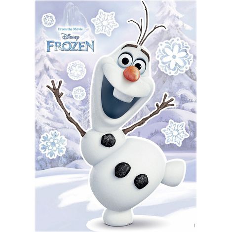 Stickers géant La Reine des Neiges Disney Olaf qui sourit 50 x 70 cm (1/2)