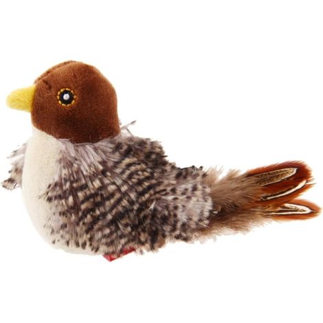 Jouet Interactif pour Chat à Plumes, Oiseau Chanteur avec Mélodie, Stimulation de Chasse, Accessoire d'Éveil Félin (1/4)