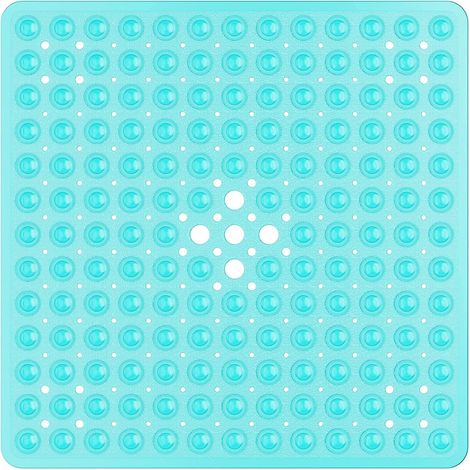 Tapis de douche antidérapant - 1 pièce, Carré 53x53cm vert ventouses design moderne durable esthétique - Vert (1/2)