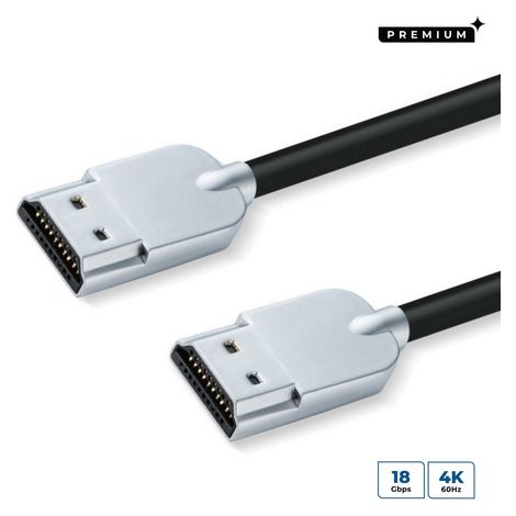 Cavo HDMI Microconnect Superslim da 1,5 m, connettori A-A, nero metallizzato. (1/5)