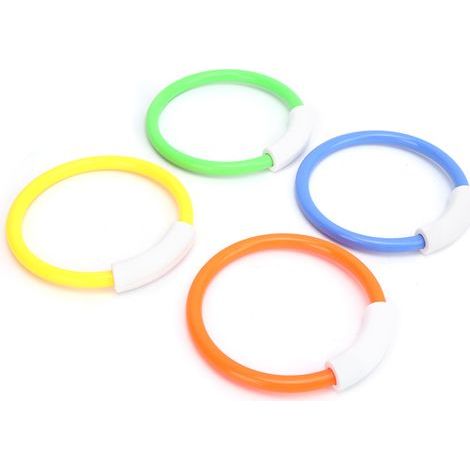 Lot de 4 anneaux de plongée pour piscine, jouets aquatiques amusants pour enfants (1/5)