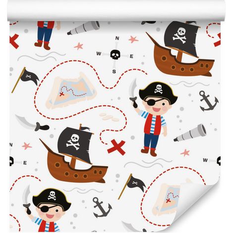 Papel pintado de piratas para salón y dormitorio, 50x1000 cm. (1/5)