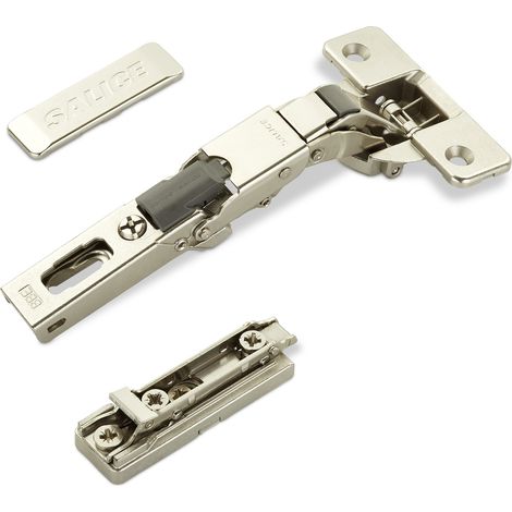 2 x Salice Universalscharniere 110° Bohrbild T48 Push Open mit Negativfeder für abgerundete, überfälzte und profilierte Türen mit Linear-Montageplatte Höhe 3 mm Exzenterverstellung (1/5)