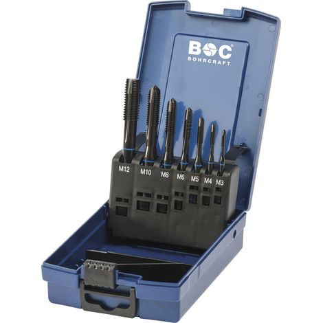 BOHRCRAFT Maschinengewindebohrer-Satz M3-M12 HSS-E Blauring Form B 7-teilig (1/2)