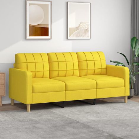 Canapé à 3 places，Sofa pour Salon，Banquette Jaune clair 180 cm Tissu CFW23139 (1/5)