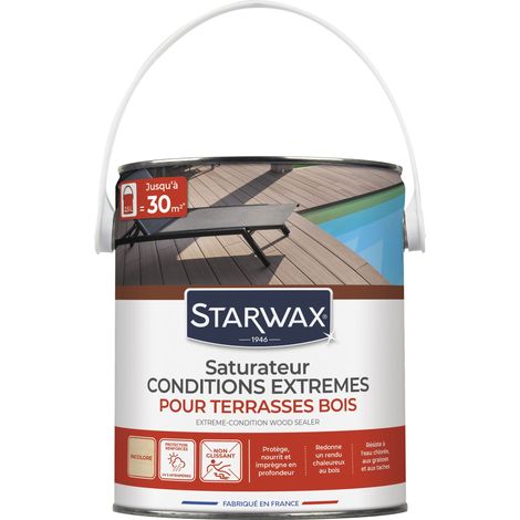 Saturateur bois extérieurs conditions extrêmes 2,5L Incolore STARWAX